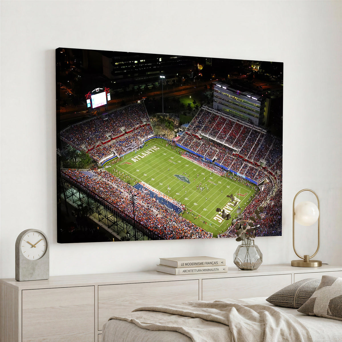 12682-MGV-CV-36X24 - Florida Atlantic University Owls Canvas Print, Football Team Print - Boca Raton FAU Stadium Wall Art