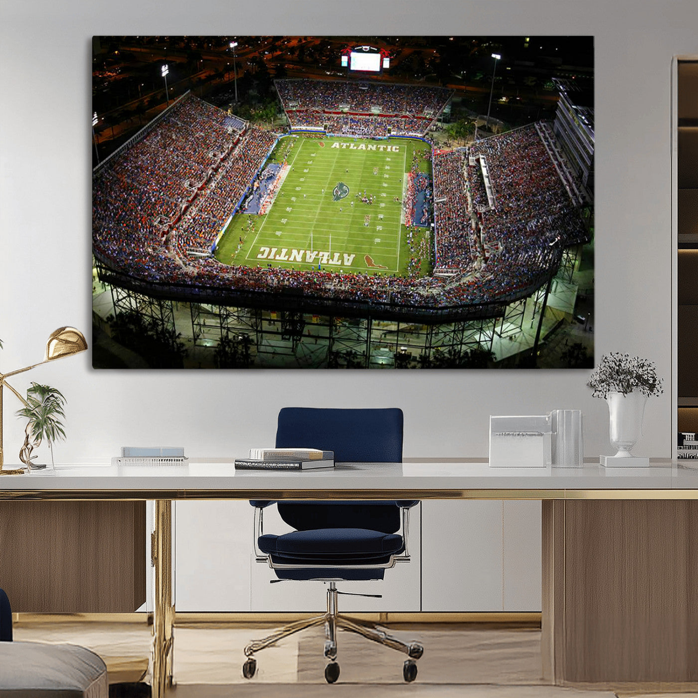 MGV-CV-36X24 - Florida Atlantic University Owls Football Team Print - Boca Raton FAU Stadium Wall Art Canvas Print
