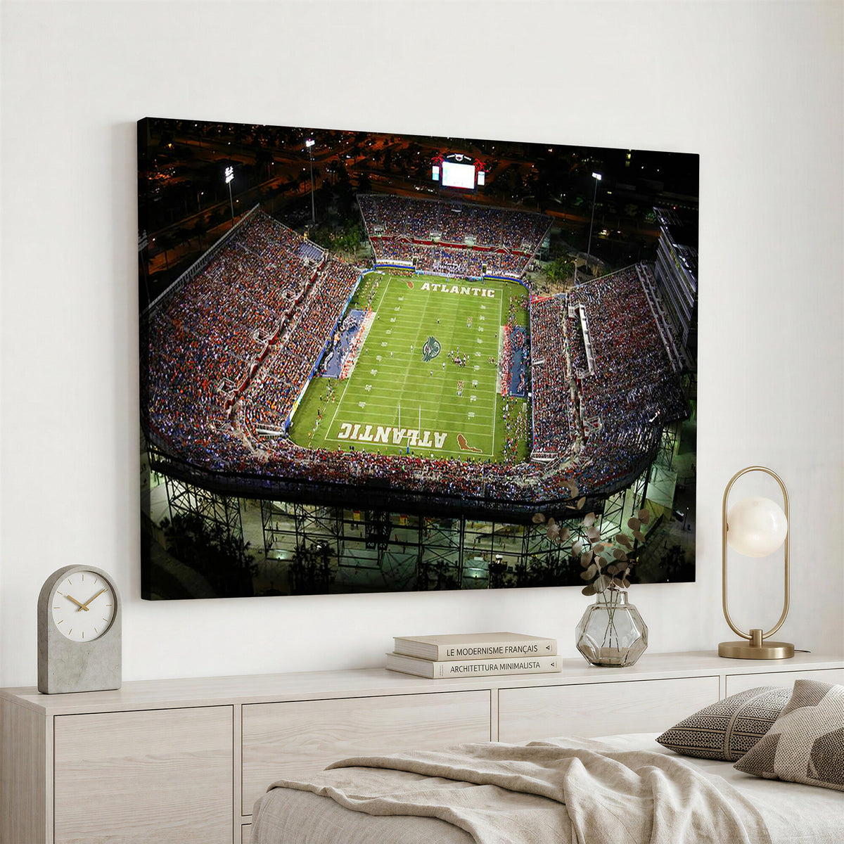 72354-MGV-CV-36X24 - Florida Atlantic University Owls Football Team Print - Boca Raton FAU Stadium Wall Art Canvas Print