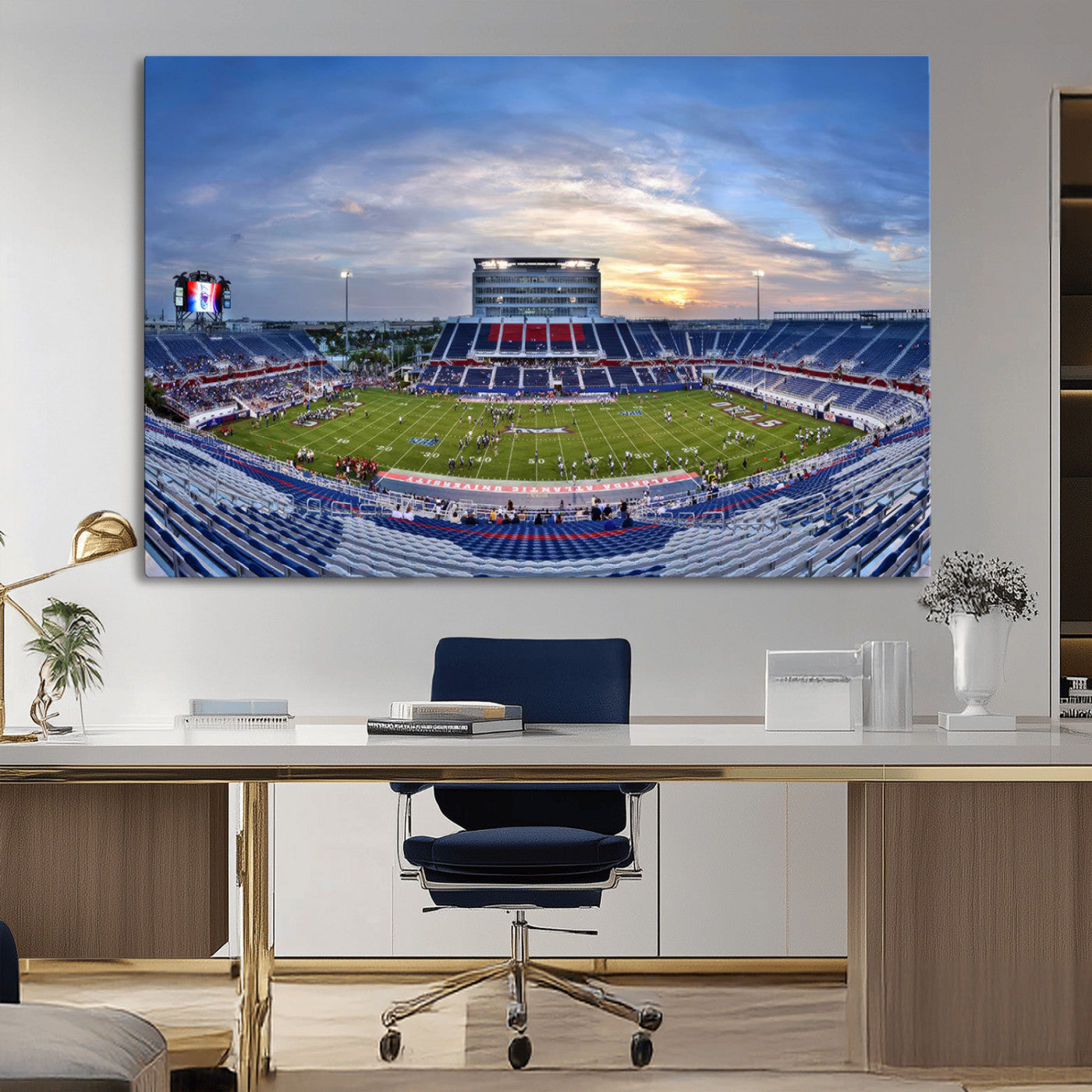 MGV-CV-36X24 - Florida Atlantic University Owls Football Team Print - Boca Raton FAU Stadium Wall Art Canvas Print