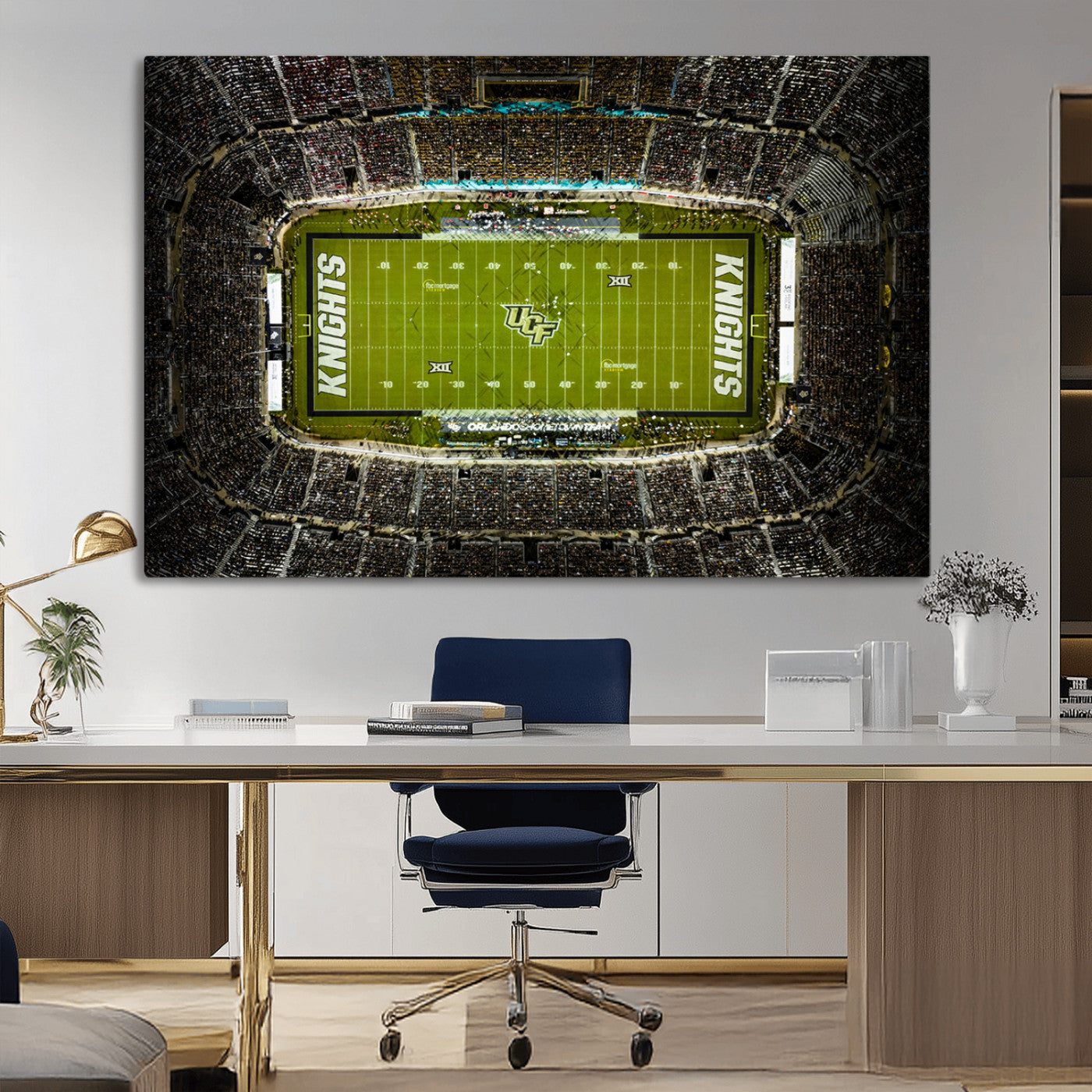 MGV-CV-36X24 - UCF Knights Football Team Print - Orlando FBC Mortgage Stadium Wall Art, UCF Knights Canvas Print