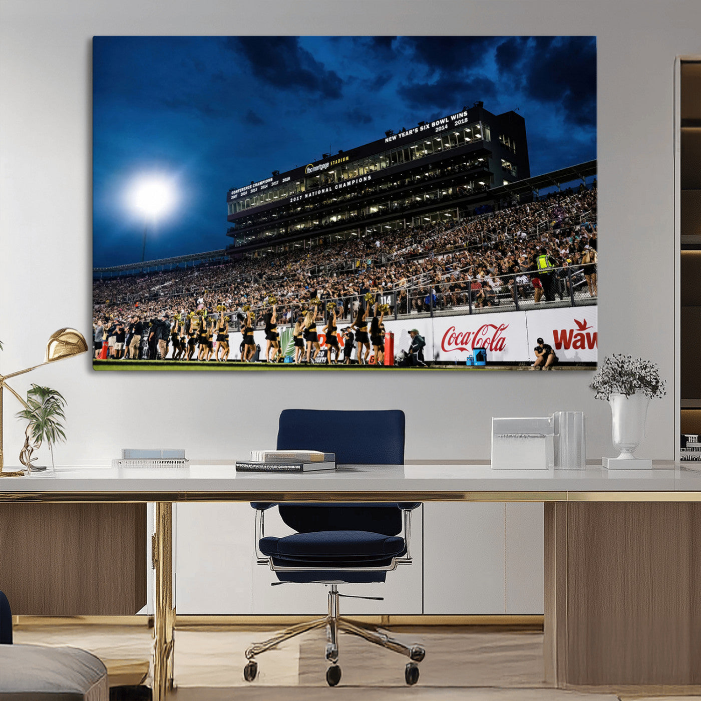 MGV-CV-36X24 - UCF Knights Football Team Print - Orlando FBC Mortgage Stadium Wall Art Canvas Print