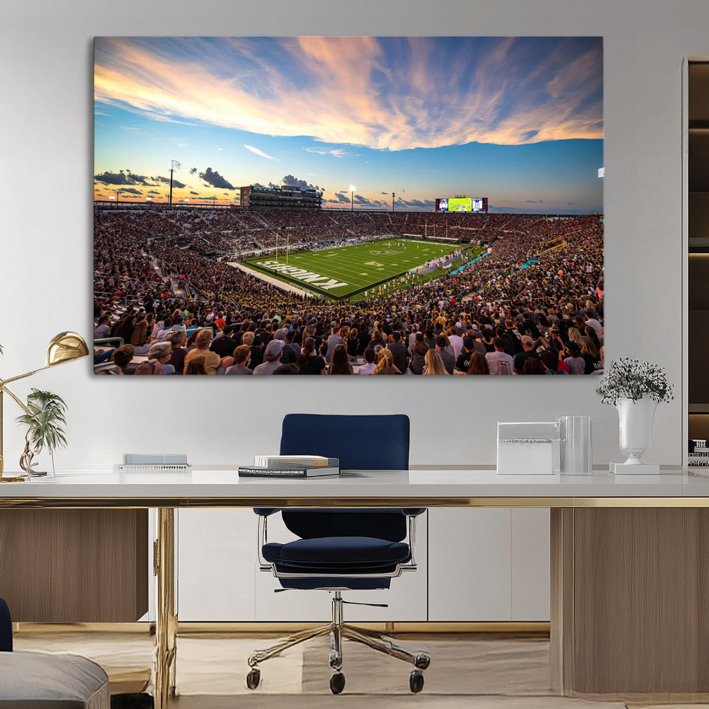 MGV-CV-36X24 - UCF Knights Football Team Print - Orlando FBC Mortgage Stadium Wall Art Canvas Print