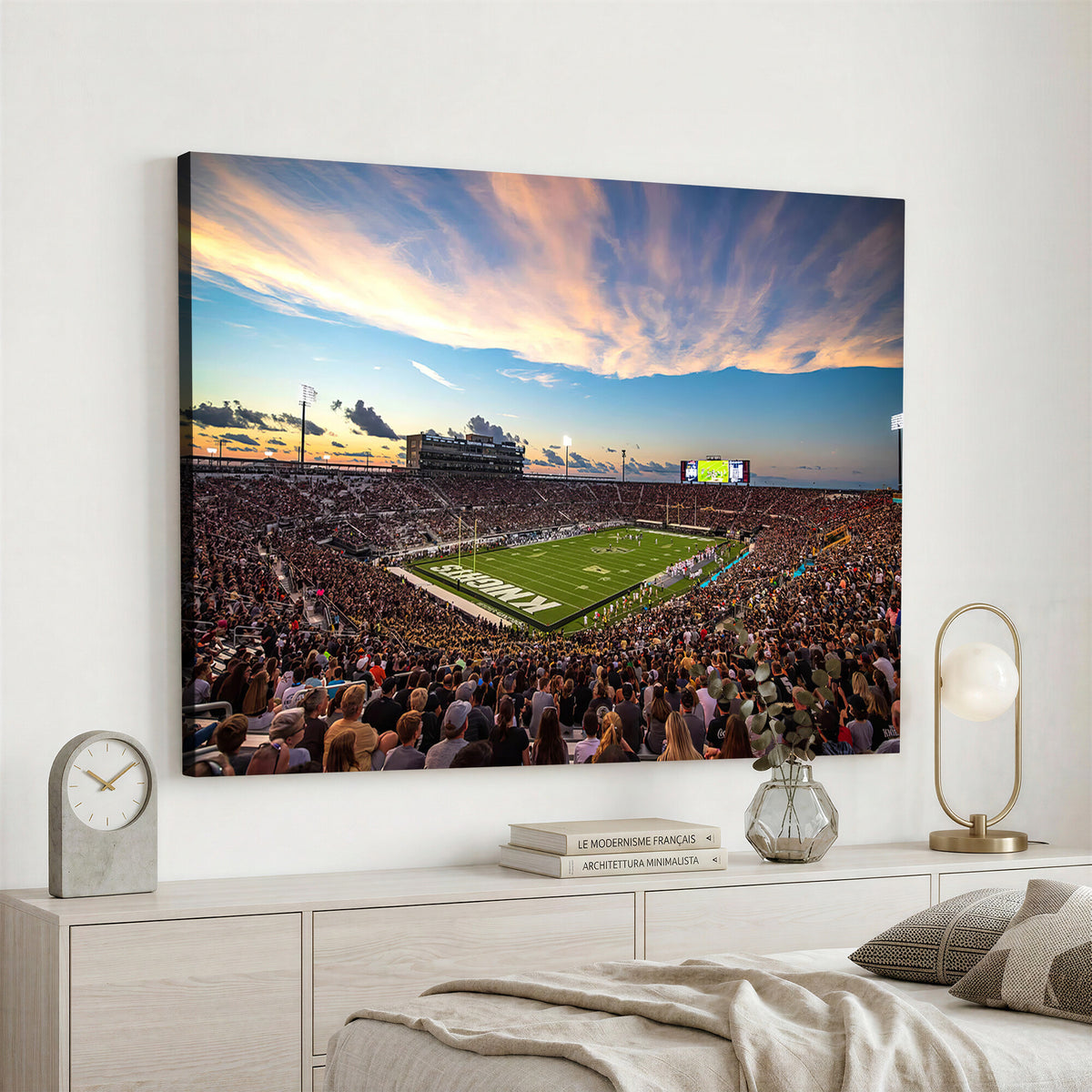 50243-MGV-CV-36X24 - UCF Knights Football Team Print - Orlando FBC Mortgage Stadium Wall Art Canvas Print