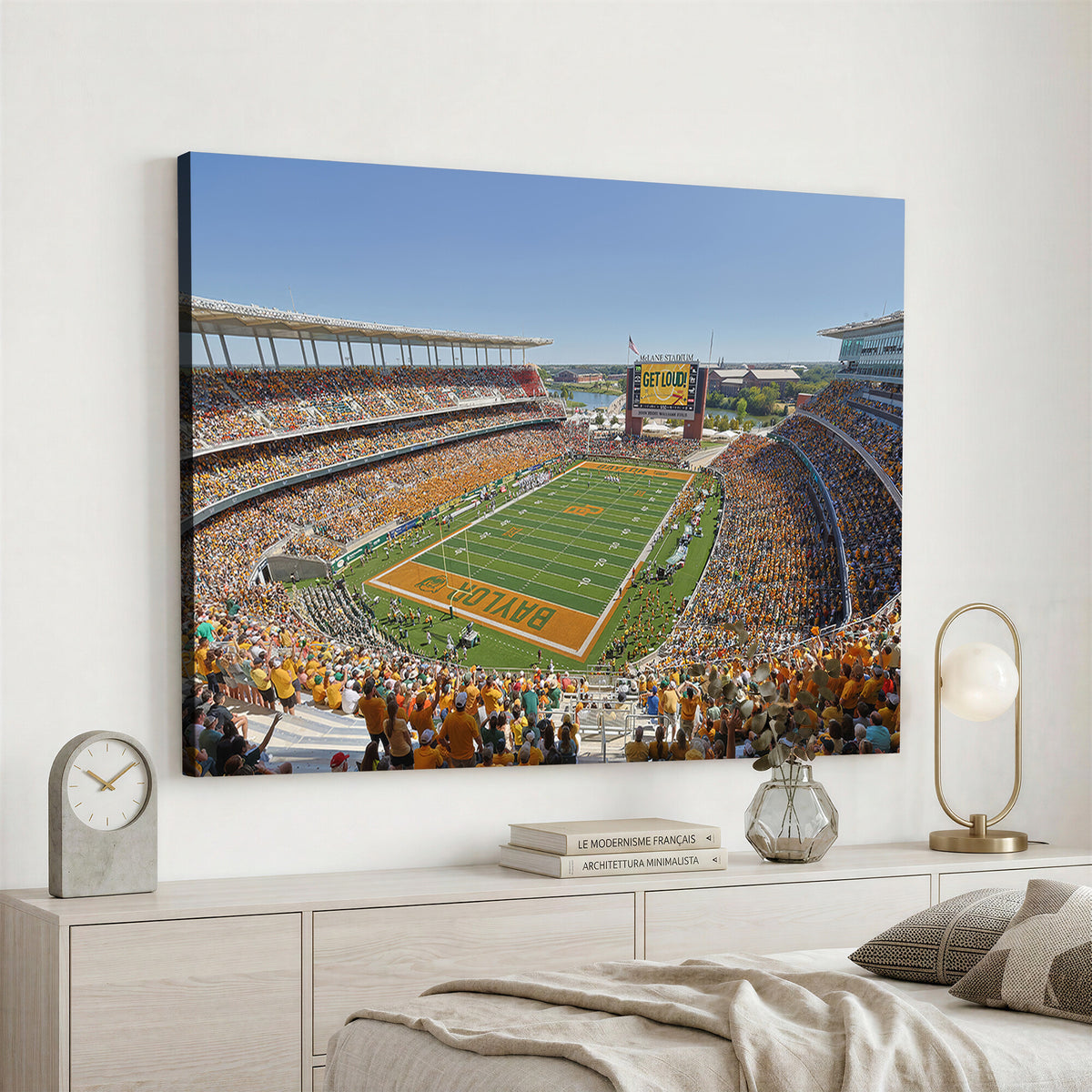49912-MGV-CV-36X24 - Baylor University Bears Football Team Print - Waco McLane Stadium Wall Art Canvas Print