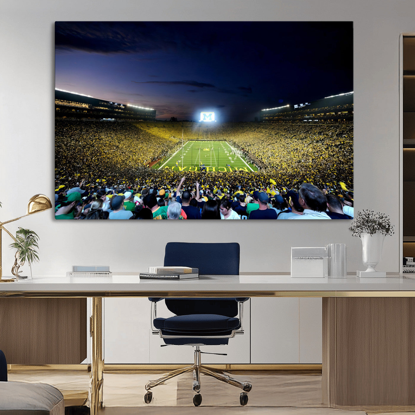 MGV-CV-36X24 - University of Michigan Wolverines Football Team Print - Ann Arbor Michigan Stadium Canvas Print