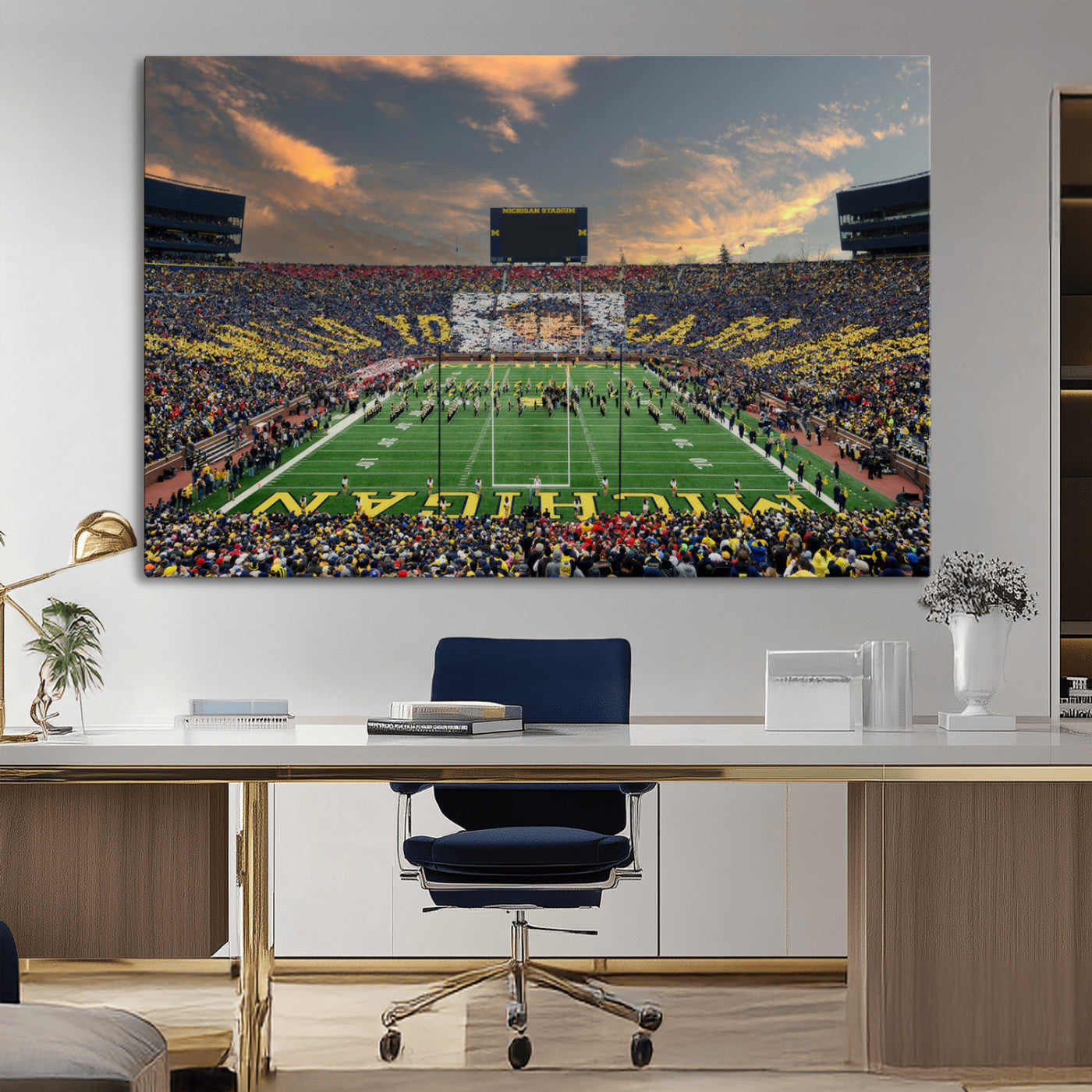 MGV-CV-36X24 - University of Michigan Wolverines Print Canvas, Football Team Print - Ann Arbor Michigan Stadium