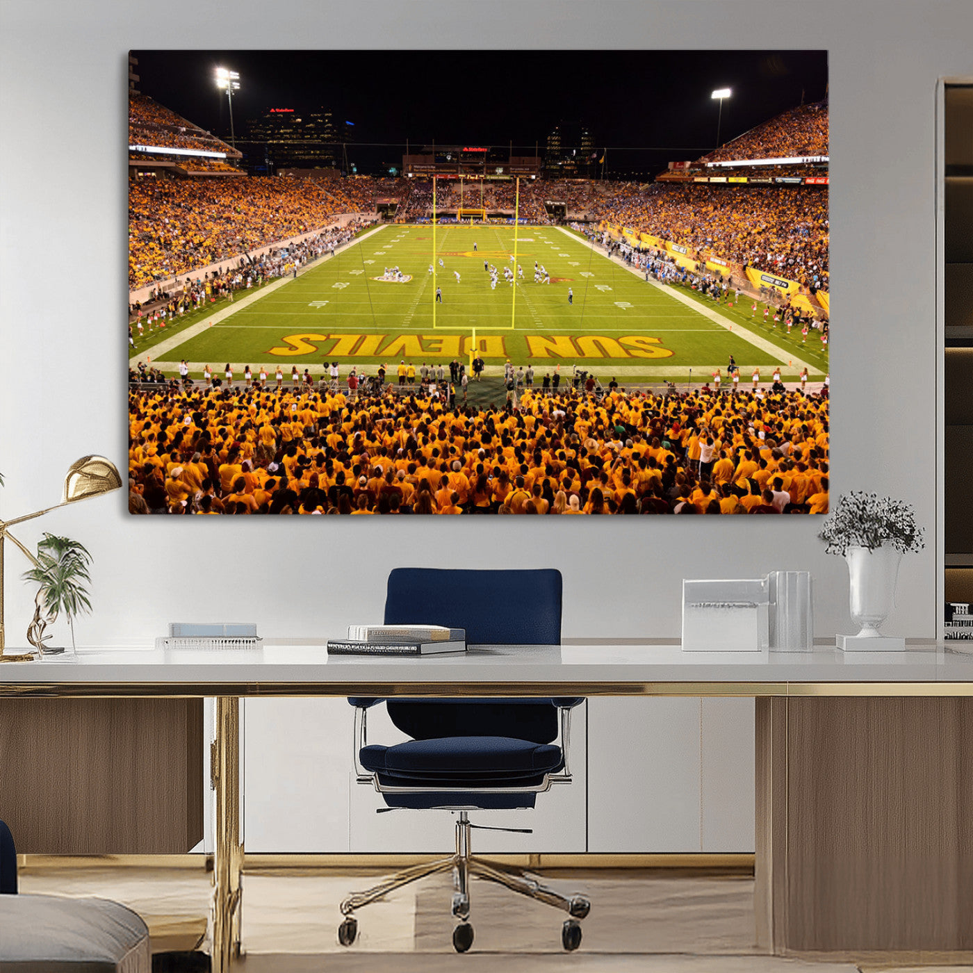 MGV-CV-36X24 - ASU Sun Devils Football Team Print - Phoenix Mountain America Stadium Wall Art Canvas Print