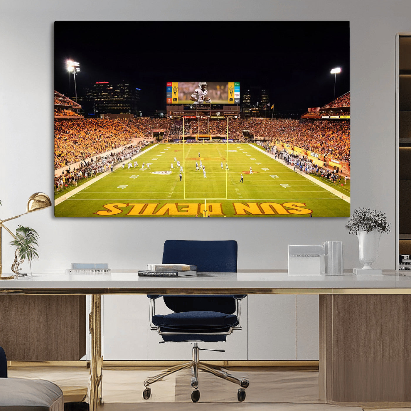MGV-CV-36X24 - ASU Sun Devils Football Team Print - Phoenix Mountain America Stadium Canvas Print