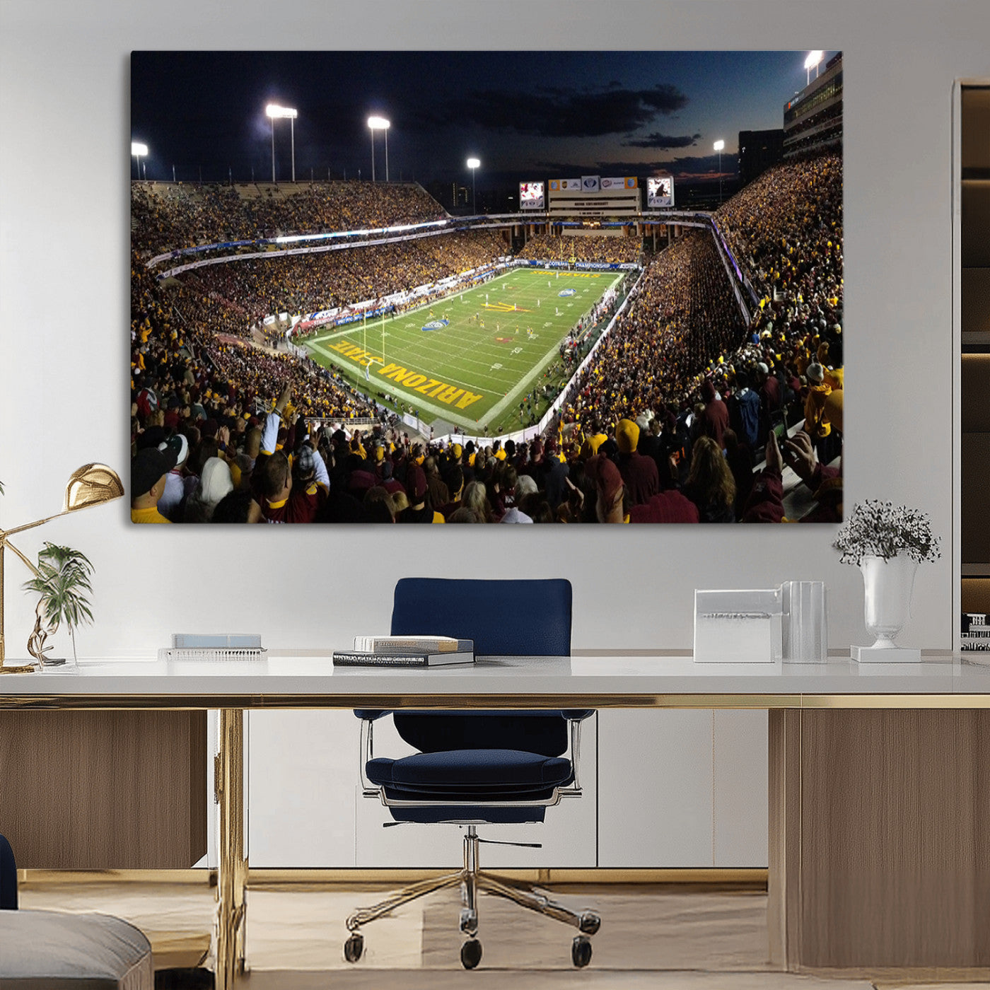 MGV-CV-36X24 - ASU Sun Devils Football Team Print Canvas - Phoenix Mountain America Stadium Wall Art Canvas Print