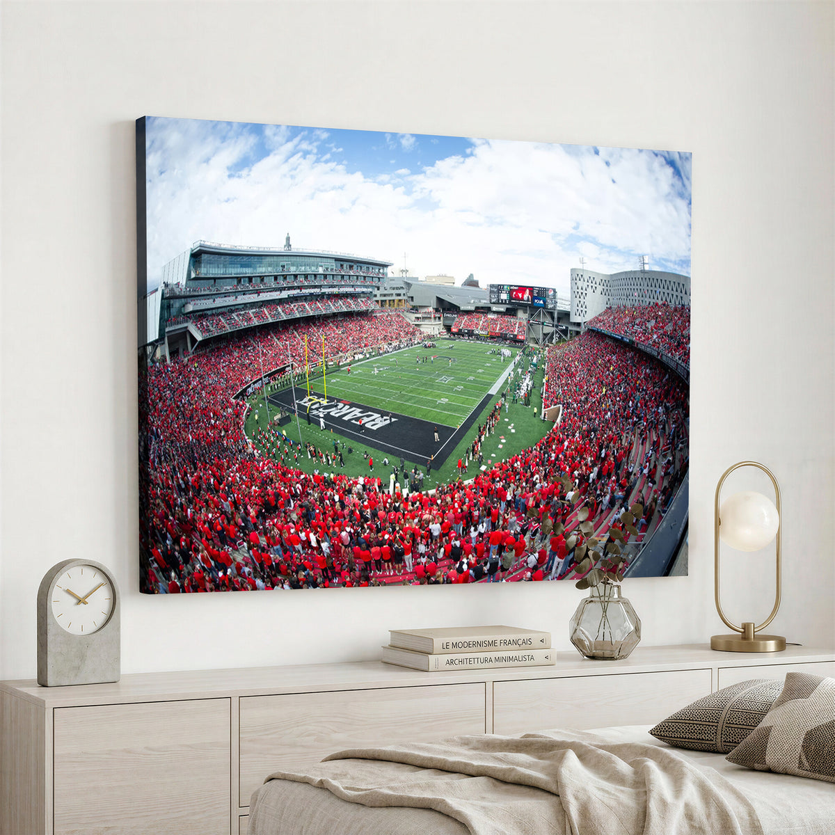54070-MGV-CV-36X24 - Cincinnati Bearcats Football Team Print - Nippert Stadium Wall Art Canvas Print