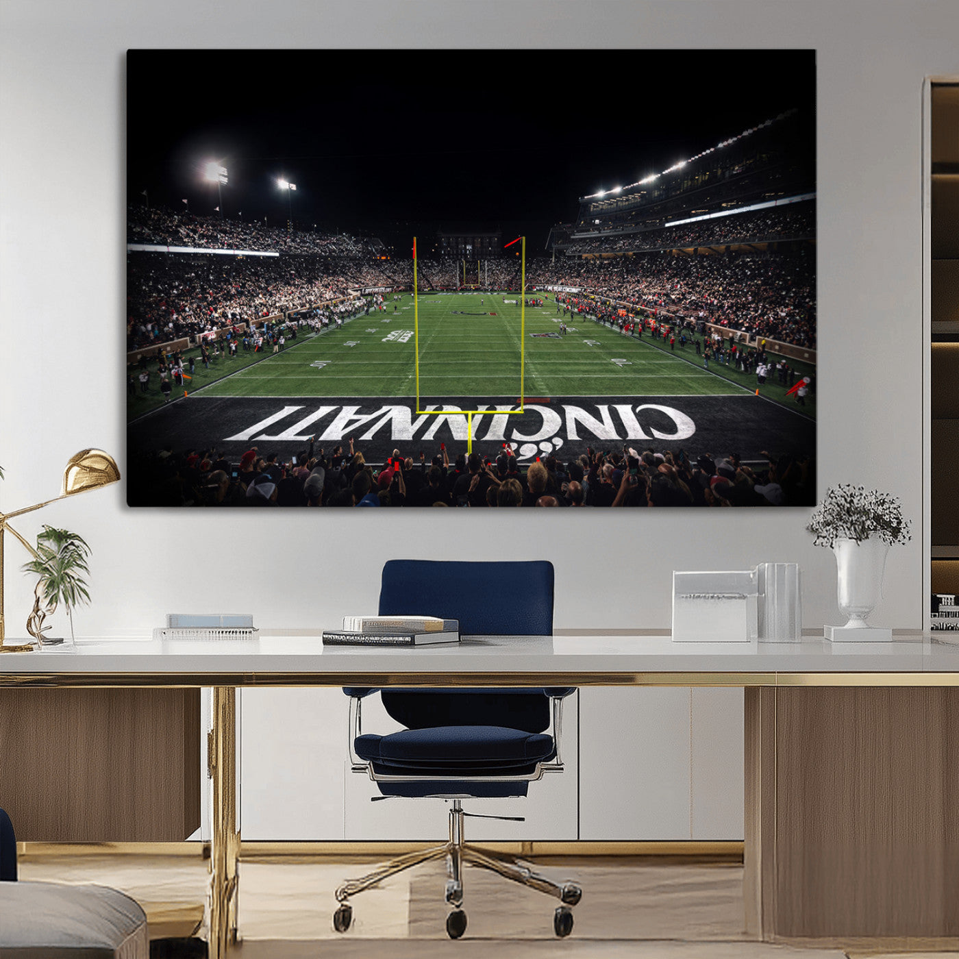 MGV-CV-36X24 - Cincinnati Bearcats Football Team Print - Nippert Stadium Wall Art Canvas Print