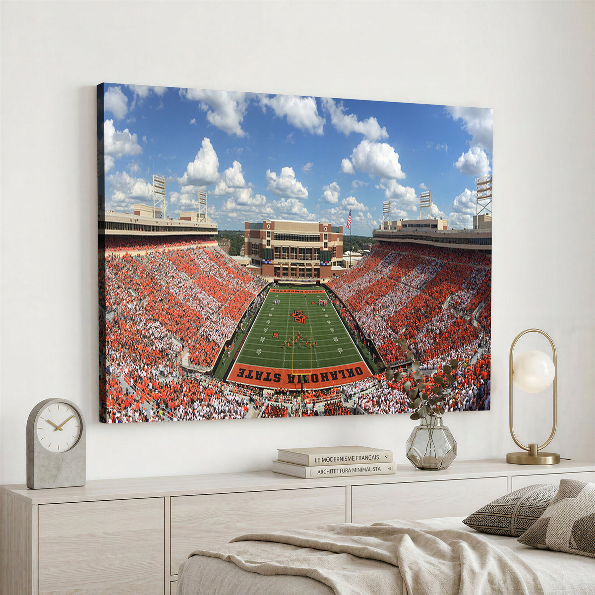 65192-MGV-CV-36X24 - Oklahoma State Cowboys Football Team Print - Stillwater Boone Pickens Stadium Wall Art Canvas Print
