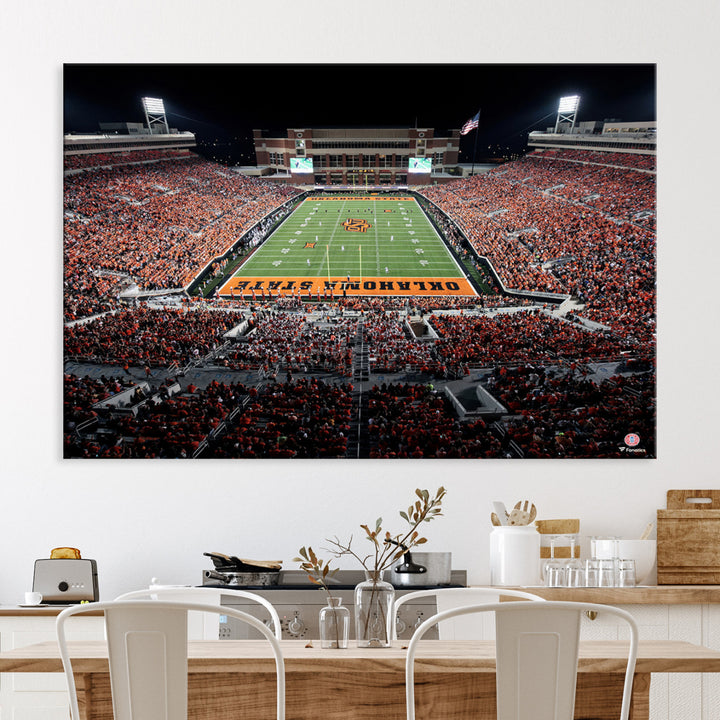 Oklahoma State Cowboys Canvas Print, Football Team Print - Stillwater Boone Pickens Stadium Wall Art Canvas Print