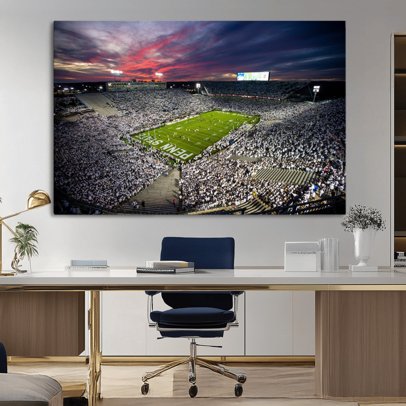 MGV-CV-36X24 - Penn State Nittany Lions Football Team Print - University Park Beaver Stadium Art Canvas Print