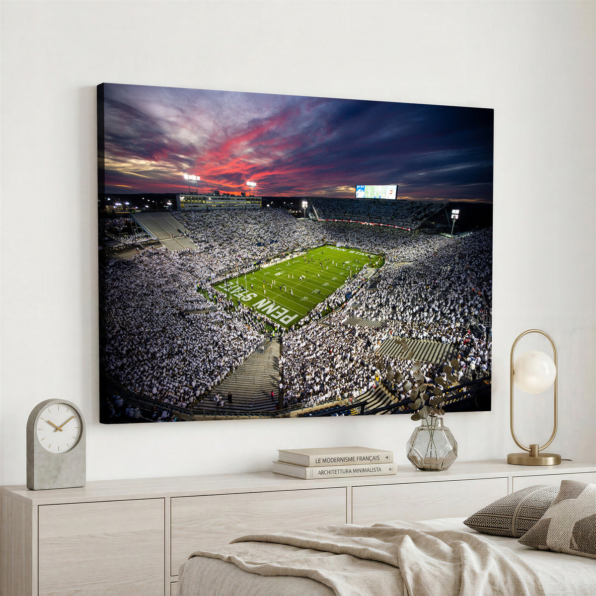 37304-MGV-CV-36X24 - Penn State Nittany Lions Football Team Print - University Park Beaver Stadium Art Canvas Print