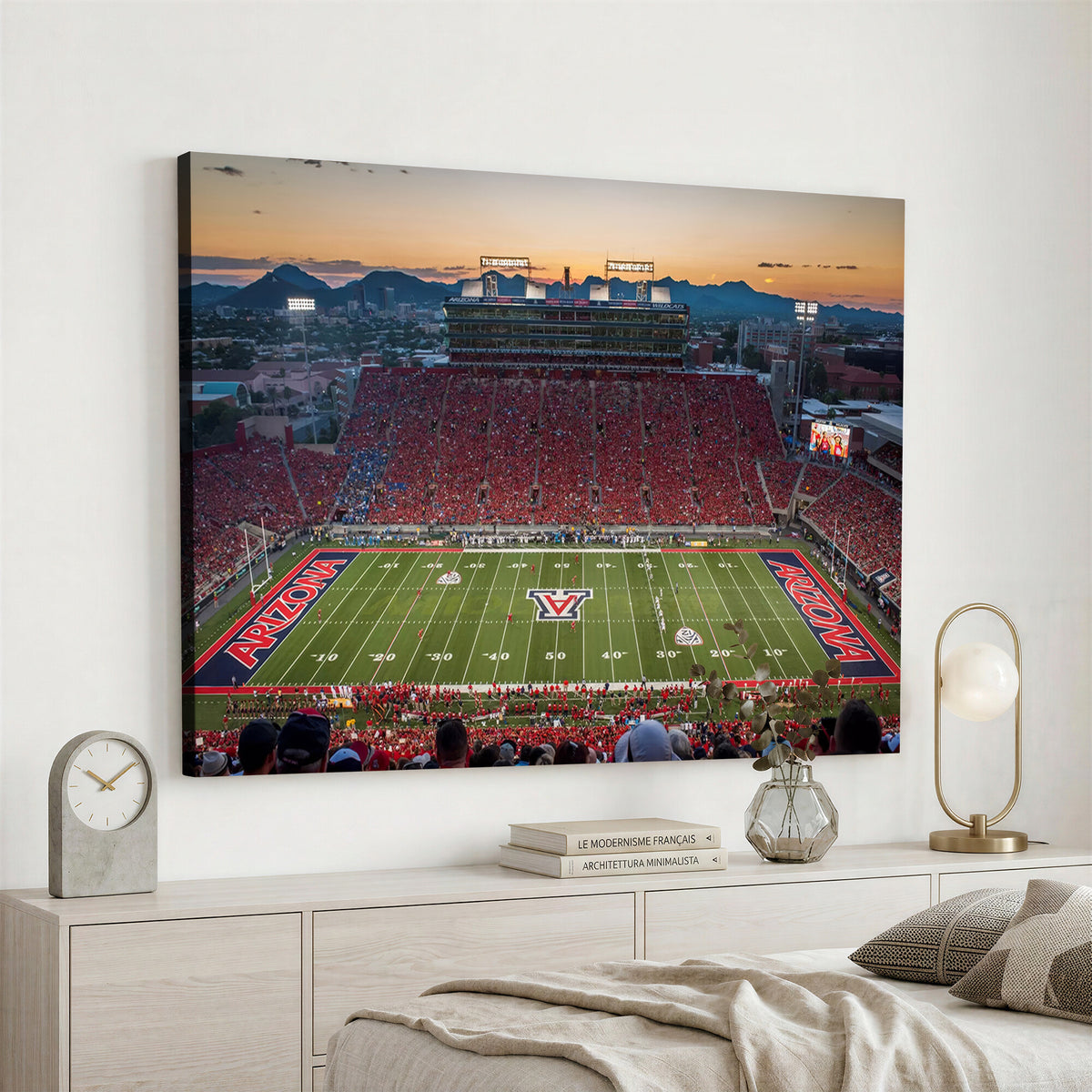 45563-MGV-CV-36X24 - Arizona Wildcats Football Team Print - Tucson Arizona Stadium Wall Art Canvas Print