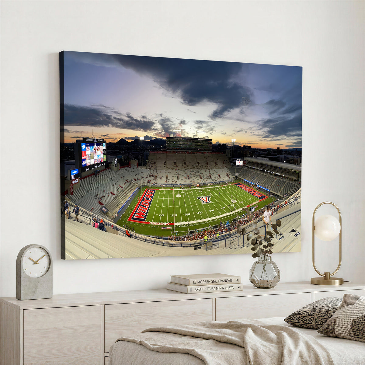 24339-MGV-CV-36X24 - Arizona Wildcats Football Team Print - Tucson Arizona Stadium Wall Art Canvas Print