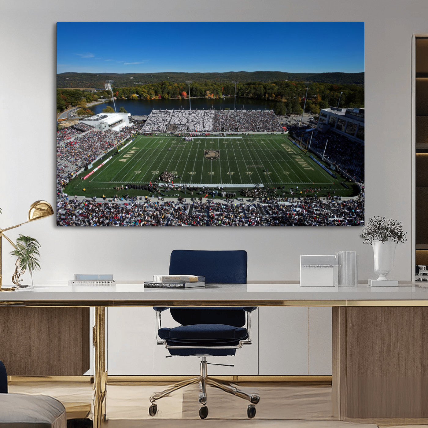 MGV-CV-36X24 - Army Black Knights Football Team Print - West Point Michie Stadium Wall Art Canvas Print