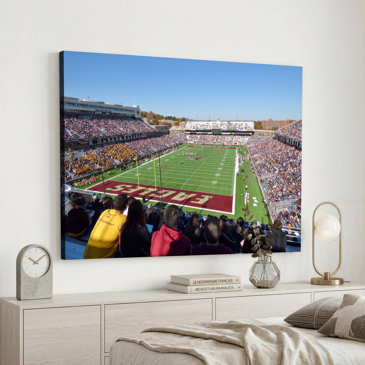 78117-MGV-CV-36X24 - Boston College Eagles Football Team Print - Boston Alumni Stadium Wall Art Canvas Print