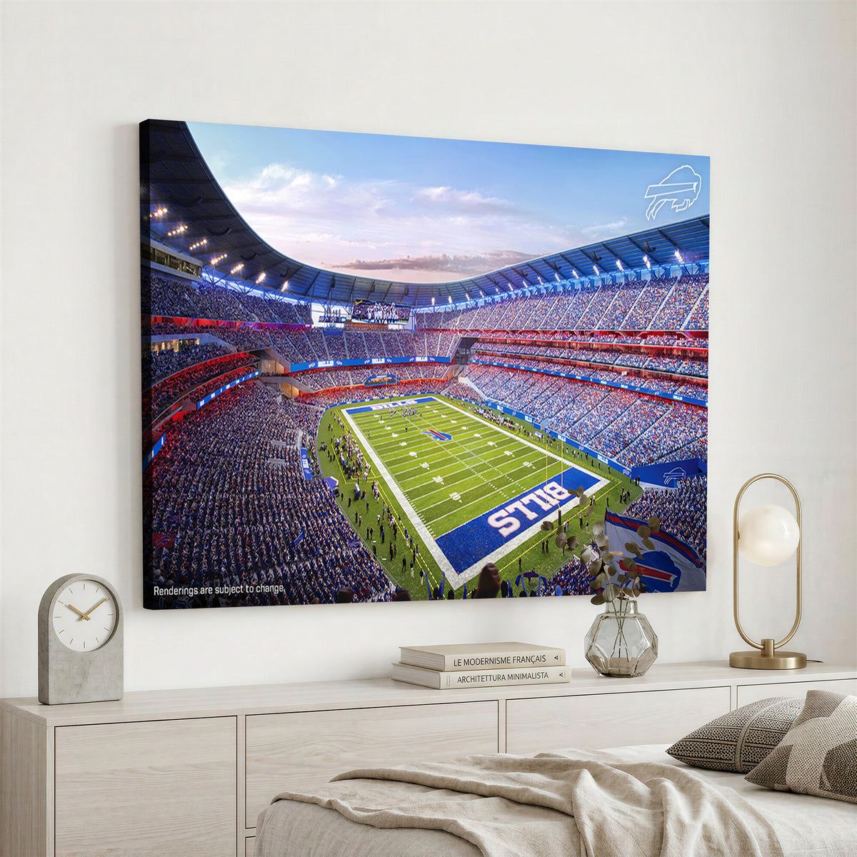 57873-MGV-CV-36X24 - Buffalo Bills Football Team Print Canvas - Buffalo Highmark Stadium Wall Art Canvas Print