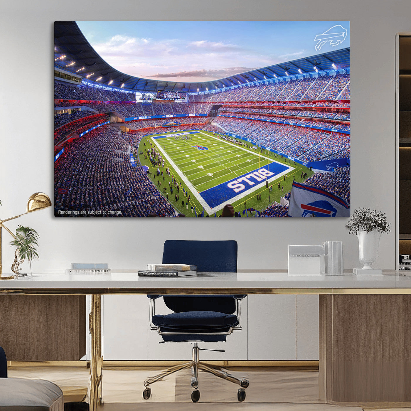 MGV-CV-36X24 - Buffalo Bills Football Team Print Canvas - Buffalo Highmark Stadium Wall Art Canvas Print
