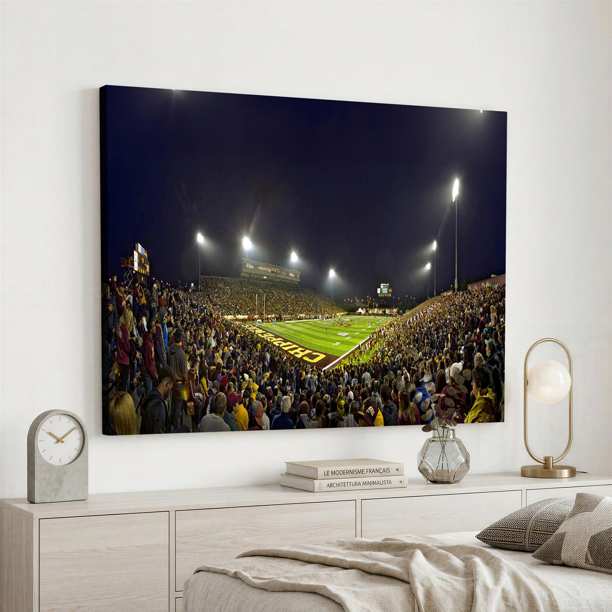 45619-MGV-CV-36X24 - Central Michigan University Chippewas Canvas Wall Art, Football Team Print - Mount Pleasant
