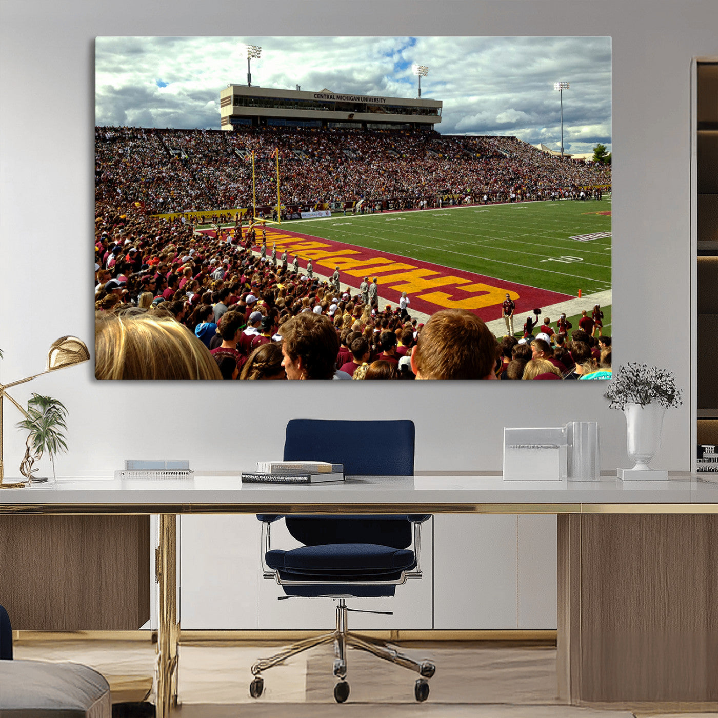MGV-CV-36X24 - Central Michigan University Chippewas Football Team Print - Mount Pleasant Kelly/Shorts Stadium Wall