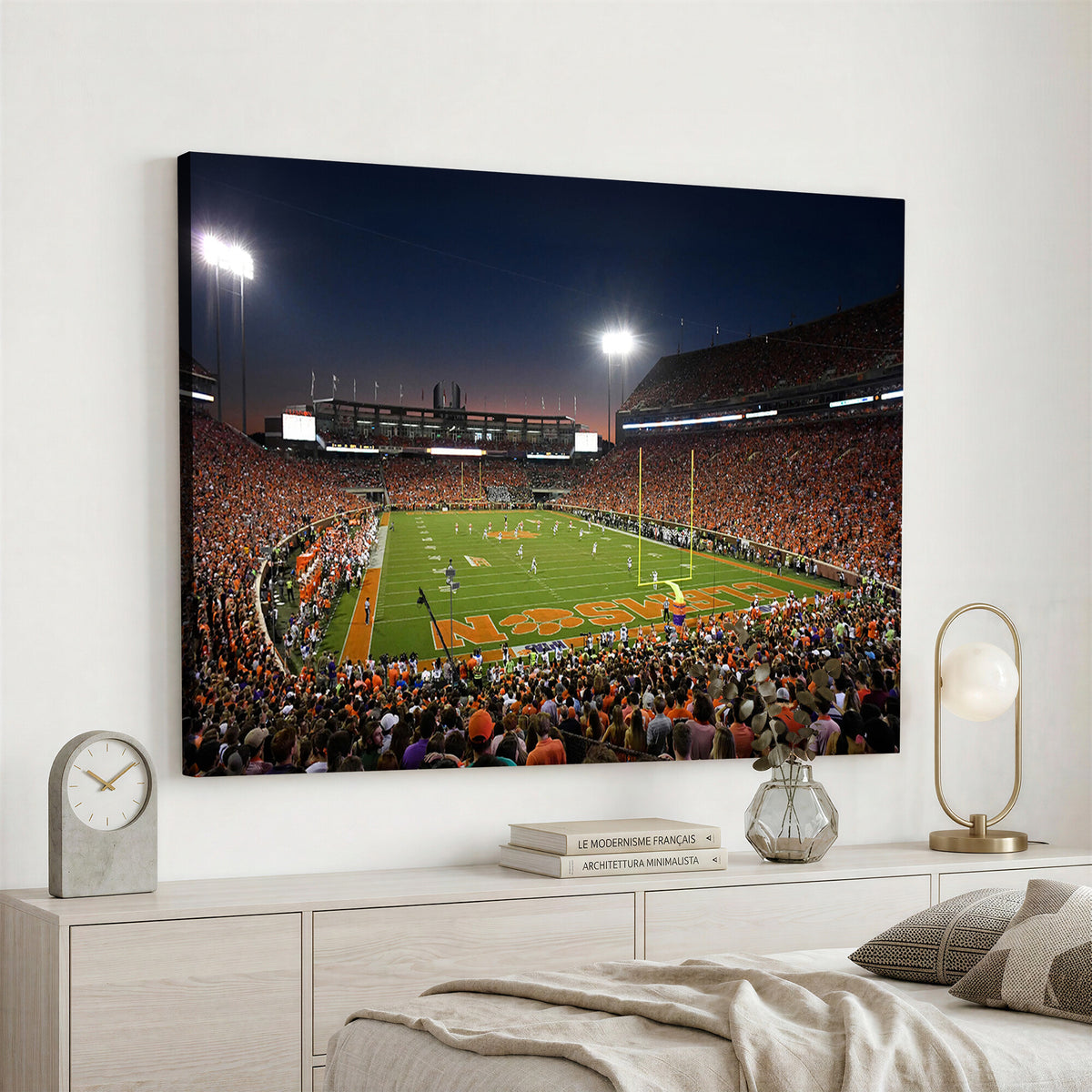 32340-MGV-CV-36X24 - Clemson University Tigers Art Print, Football Team Print