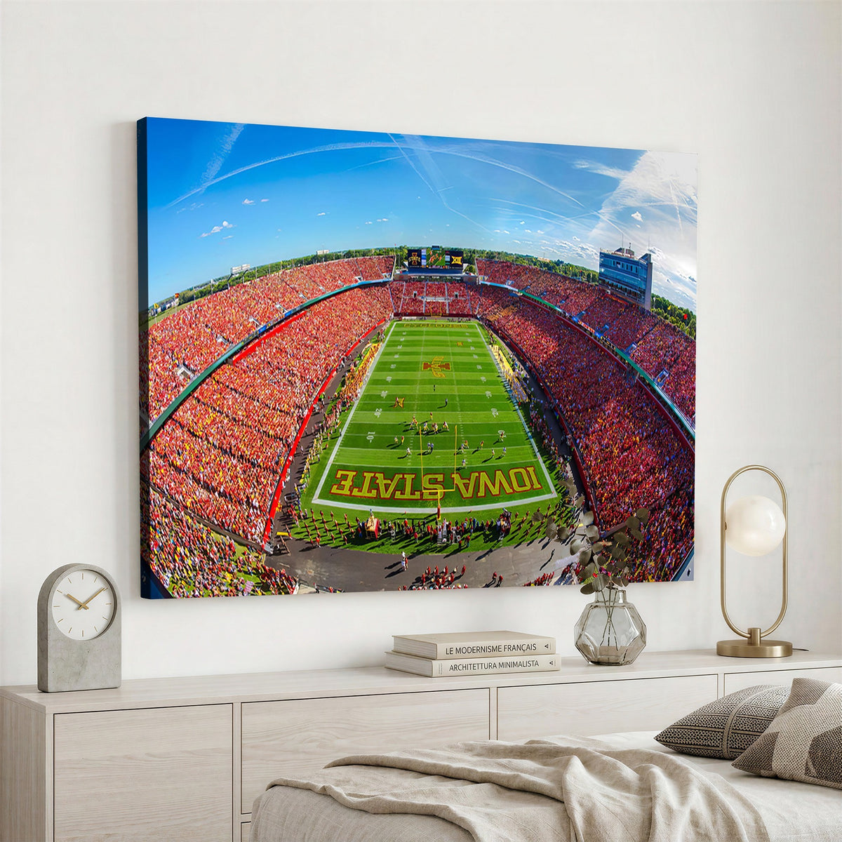 36706-MGV-CV-24X16 - Iowa State University Cyclones Football Team Print, Ames, Framed and Ready to Hang