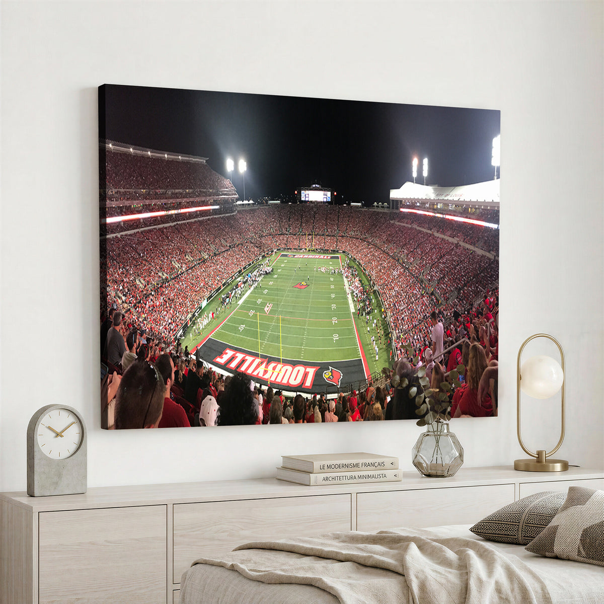 51251-PAN-FL-20X10 - University of Louisville Cardinals Football Team Print - Louisville Cardinal Stadium Wall Art Canvas