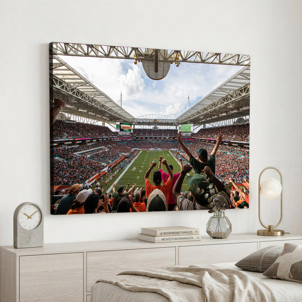 66239-PAN-FL-20X10 - Miami Hurricanes Football Team Wall Art Print - Miami Hard Rock Stadium Wall Art Canvas Print
