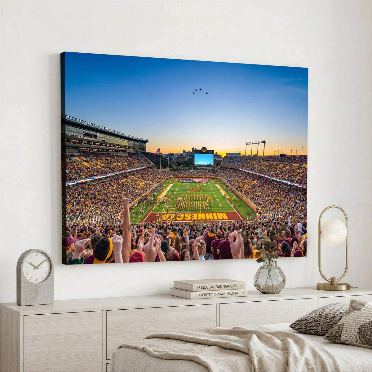 84421-MGV-CV-36X24 - University of Minnesota Golden Gophers Art Print, Football Team Print - Minneapolis Huntington Bank