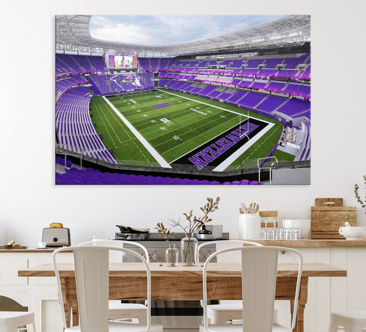 Ryan Field: Northwestern Wildcats Football premium canvas wall art.