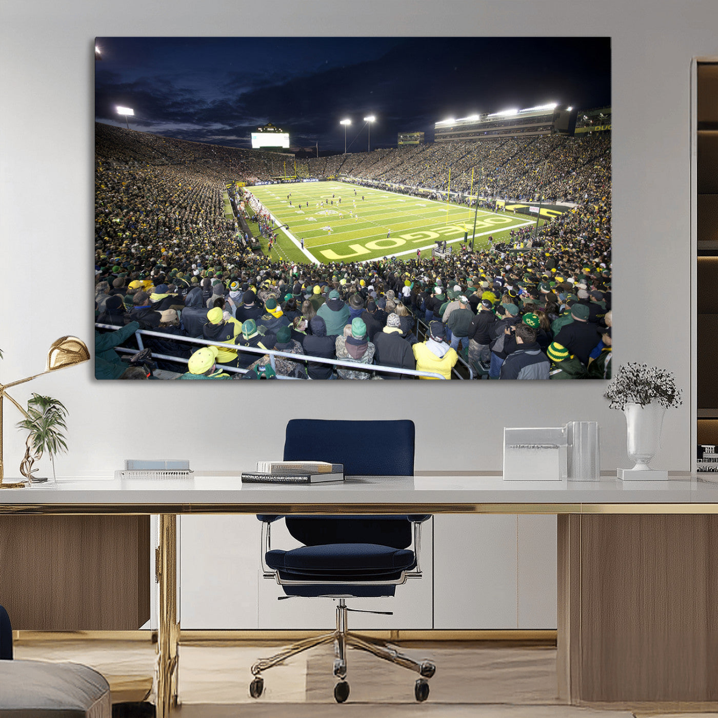 MGV-CV-36X24 - University of Oregon Ducks Football Team Print - Eugene Autzen Stadium Wall Art Canvas Print