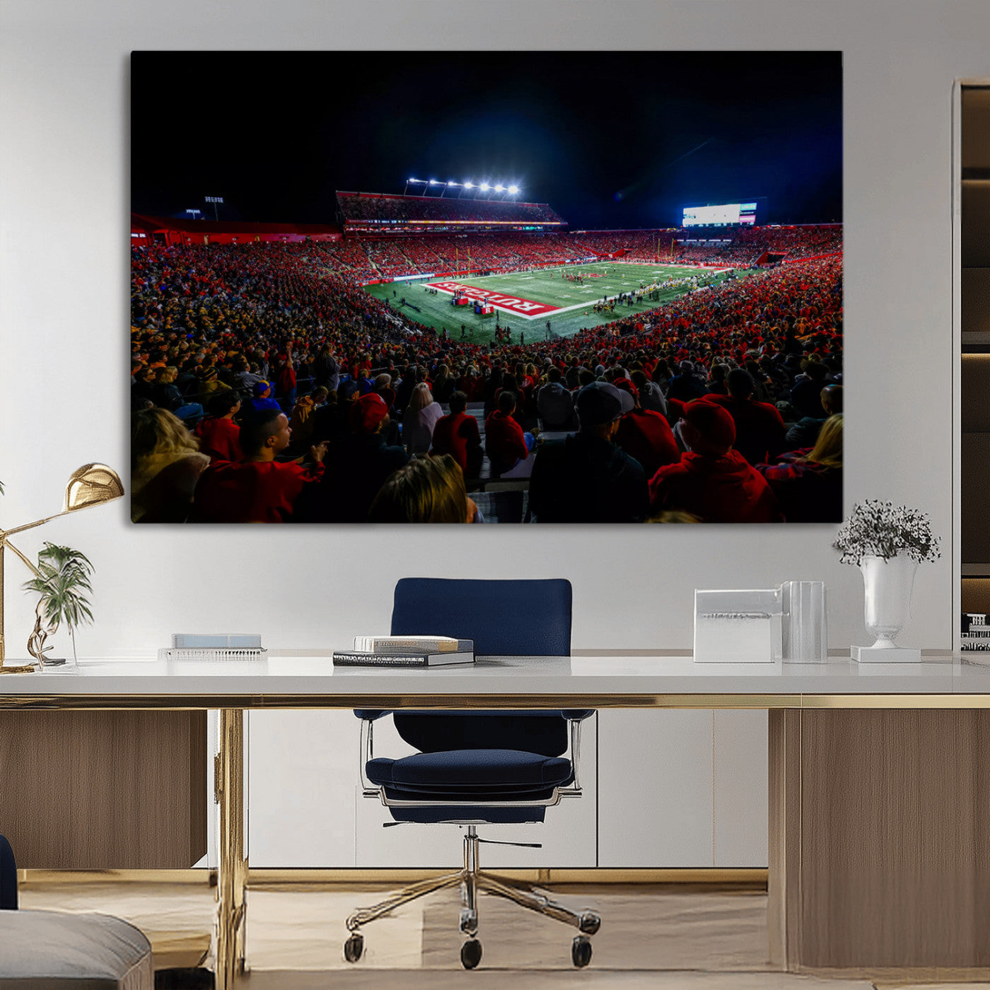 MGV-CV-36X24 - Rutgers Scarlet Knights Football Team Print - SHI Stadium, Piscataway Wall Art Canvas Print