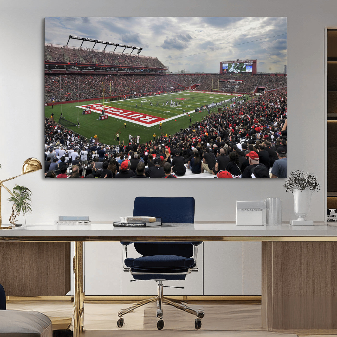 MGV-CV-36X24 - Rutgers Scarlet Knights Football Team Print - SHI Stadium, Piscataway Wall Art Canvas Print
