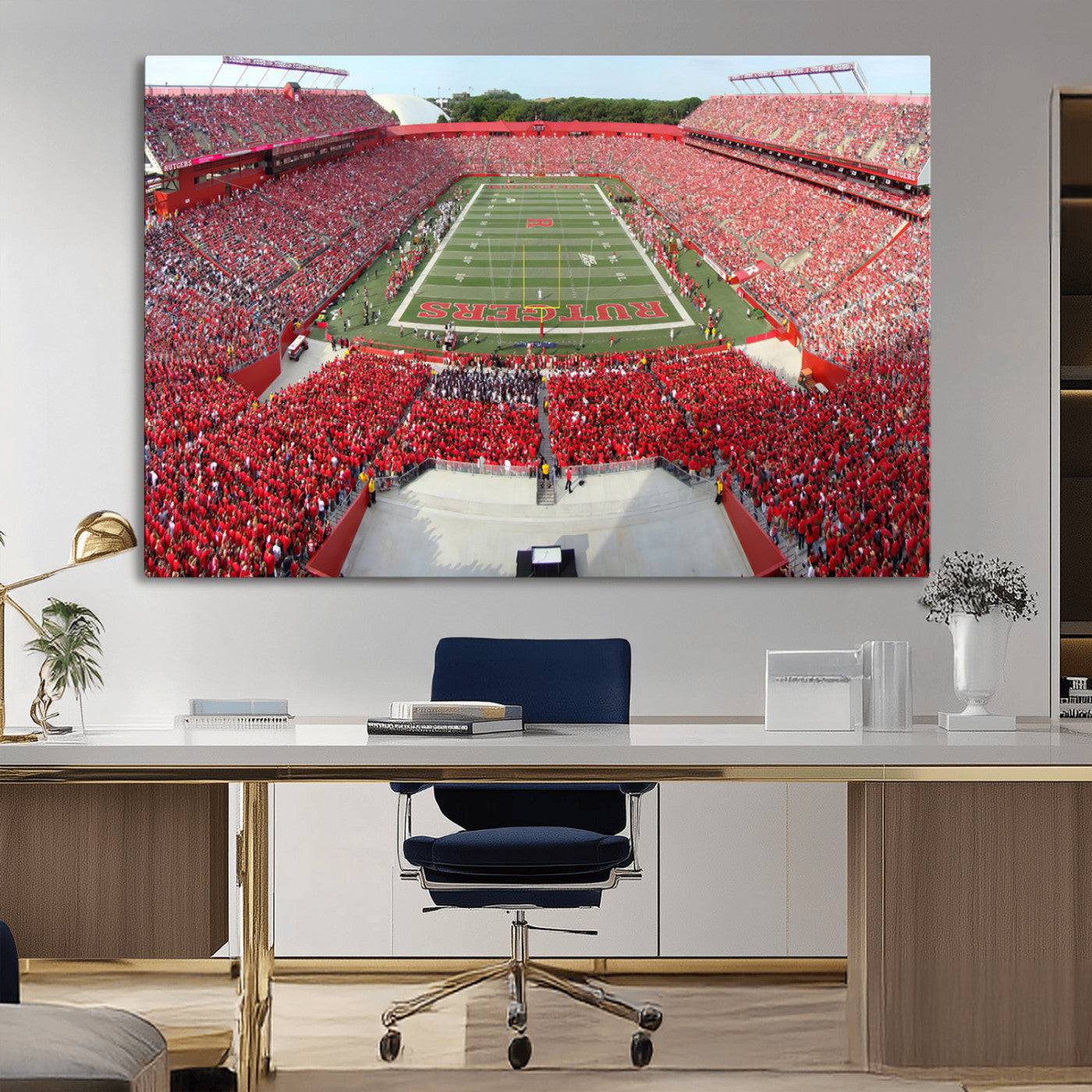 MGV-CV-36X24 - Rutgers Scarlet Knights Football Team Print - Piscataway SHI Stadium Wall Art Canvas Print