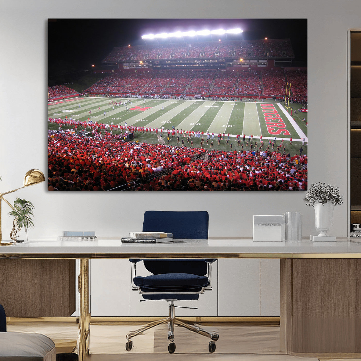 MGV-CV-36X24 - Rutgers University Scarlet Knights Football Team Print - Piscataway SHI Stadium Wall Art Canvas