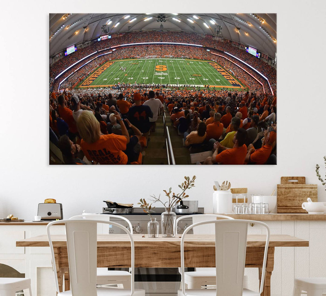 From above, the view resembles the Syracuse University Orange Football Team Wall Art Canvas.