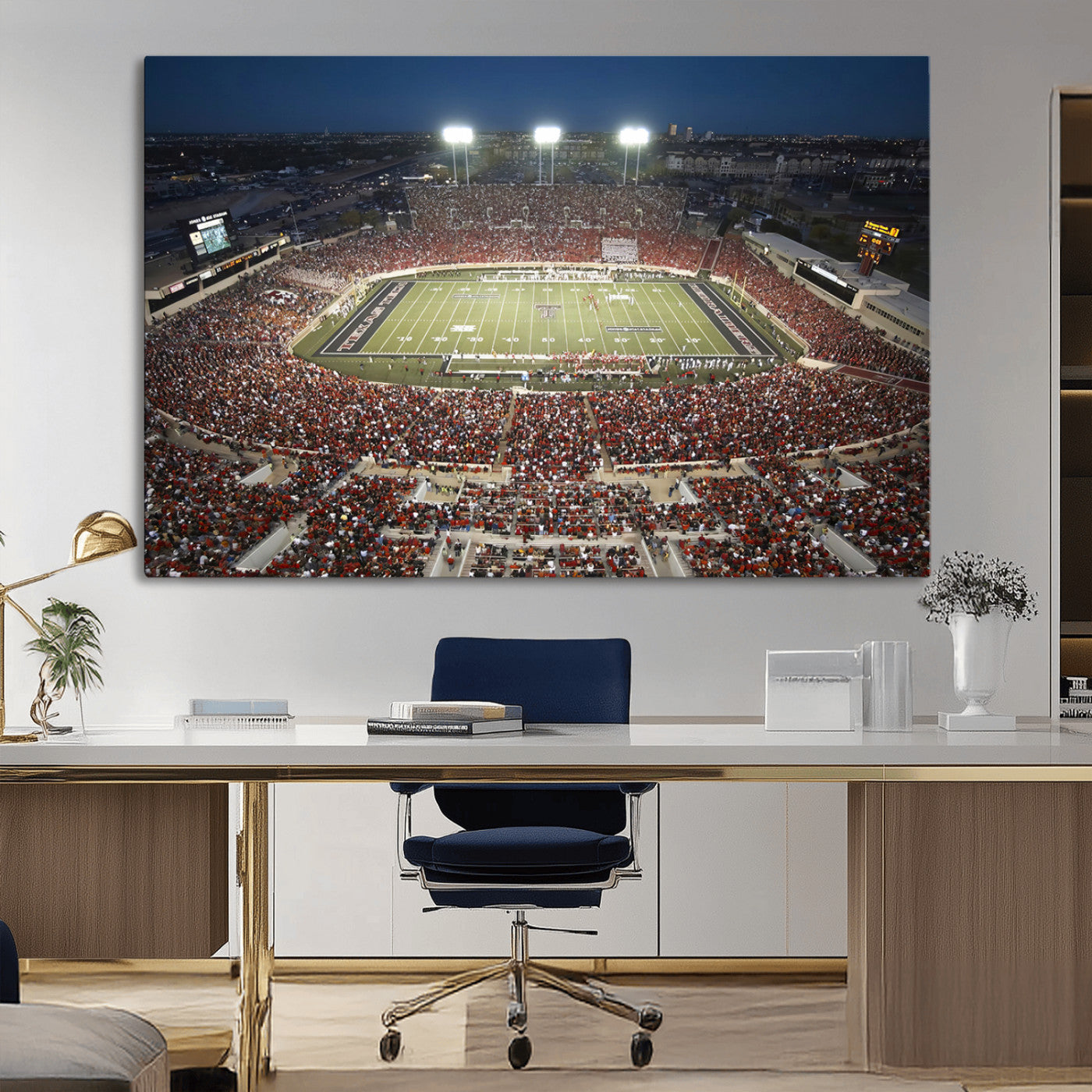 MGV-CV-36X24 - Texas Tech Red Raiders Football Team Print - Lubbock Jones AT&T Stadium Wall Art Canvas Print