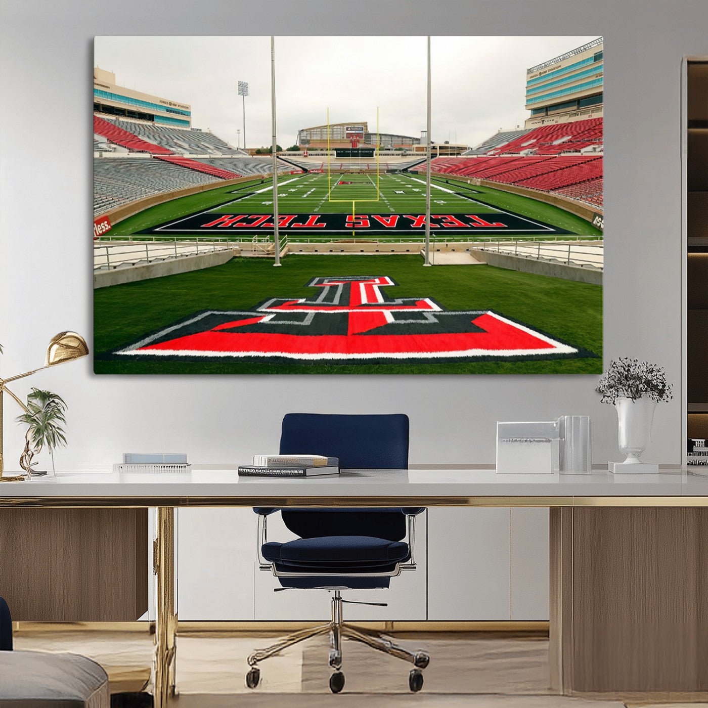 MGV-CV-36X24 - Texas Tech Red Raiders Football Team Print - Lubbock Jones AT&T Stadium Wall Art Canvas Print