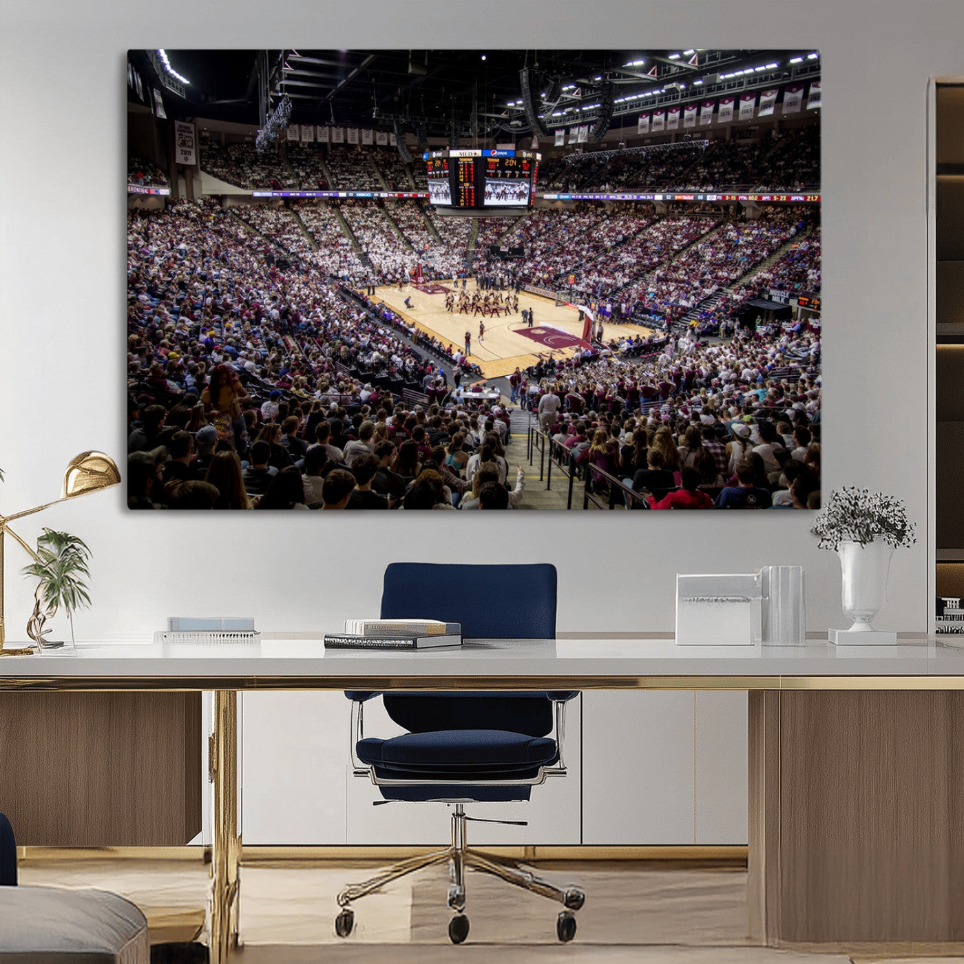 MGV-CV-36X24 - University of Nebraska Cornhuskers Basketball Team Print - Lincoln Red Arena Wall Art Canvas Print