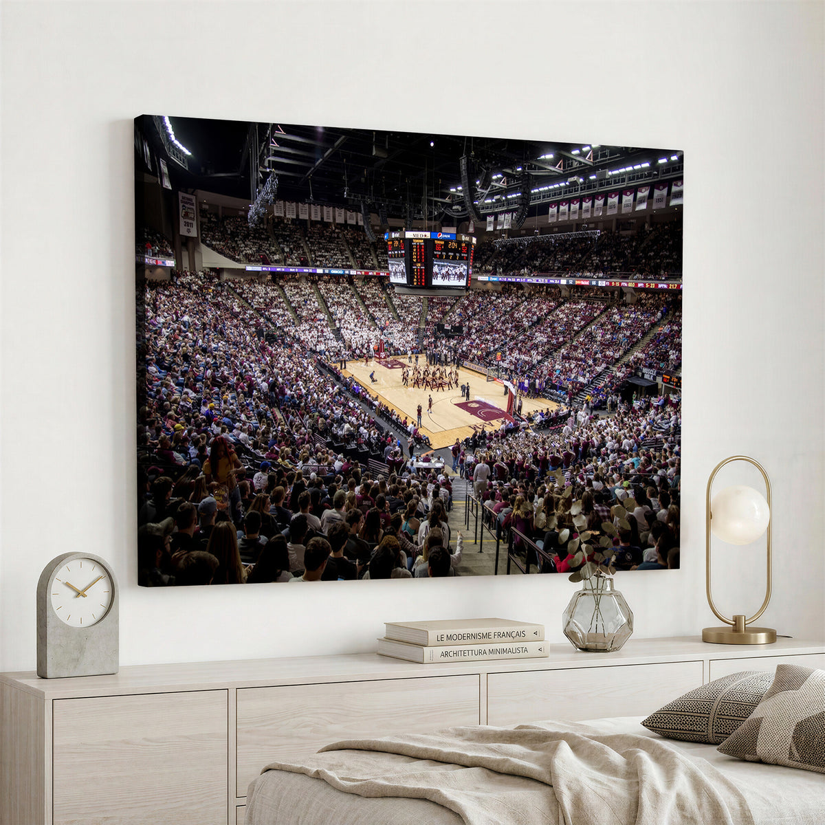 76876-MGV-CV-36X24 - University of Nebraska Cornhuskers Basketball Team Print - Lincoln Red Arena Wall Art Canvas Print