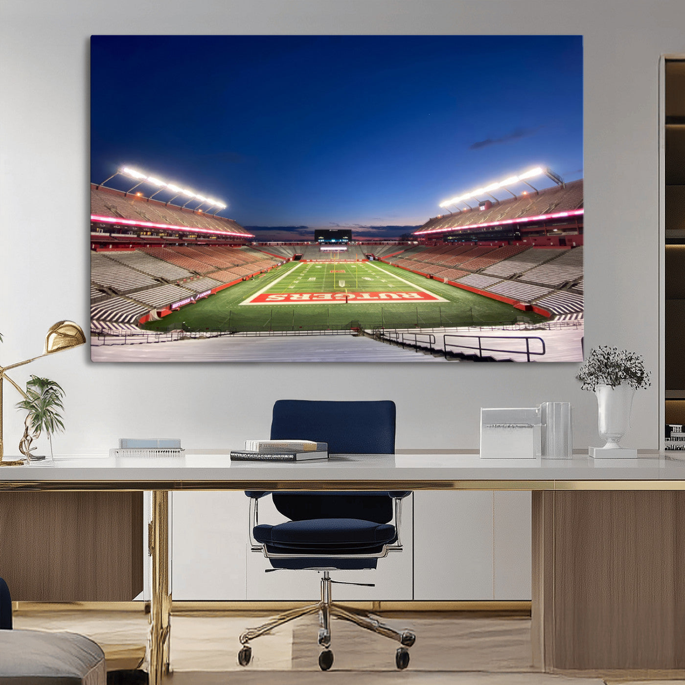 MGV-CV-36X24 - Rutgers Scarlet Knights Football Team Print - Piscataway SHI Stadium Wall Art Canvas Print