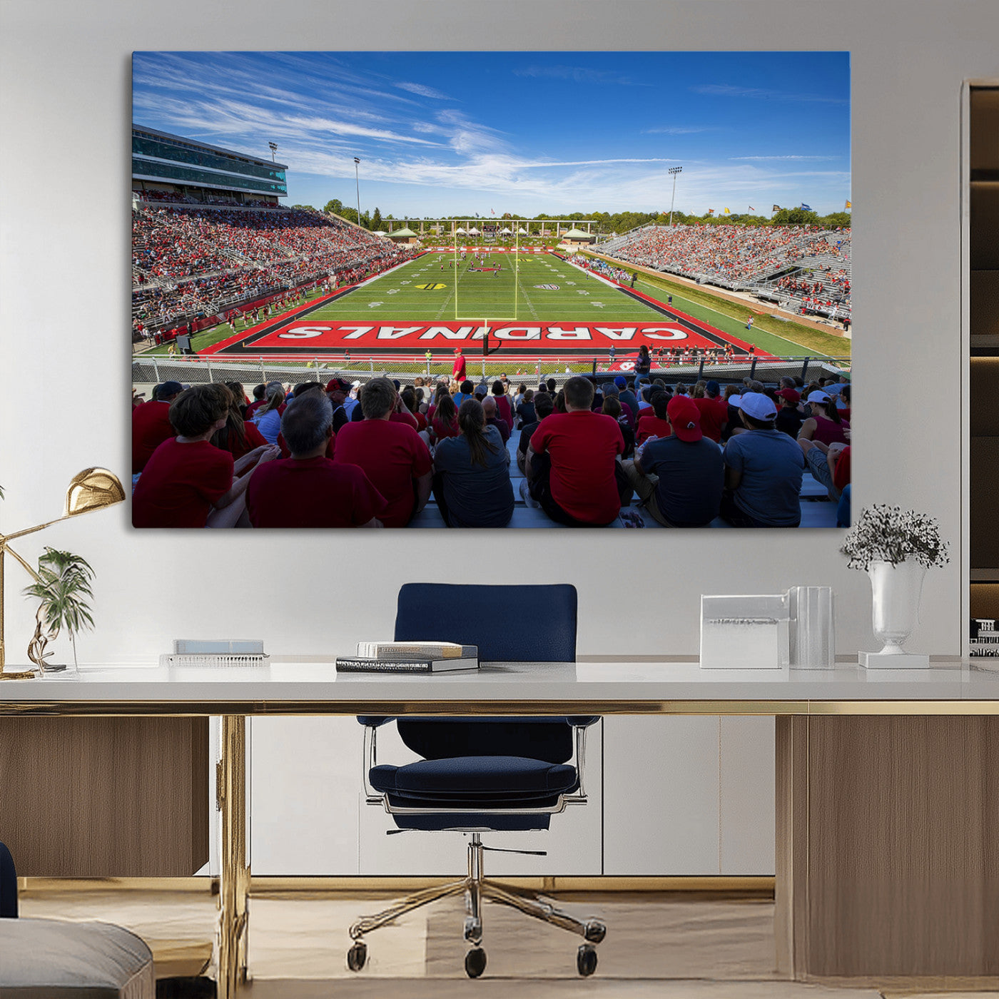 MGV-CV-36X24 - Ball State Cardinals Football Team Print - Muncie Scheumann Stadium Wall Art Canvas Print