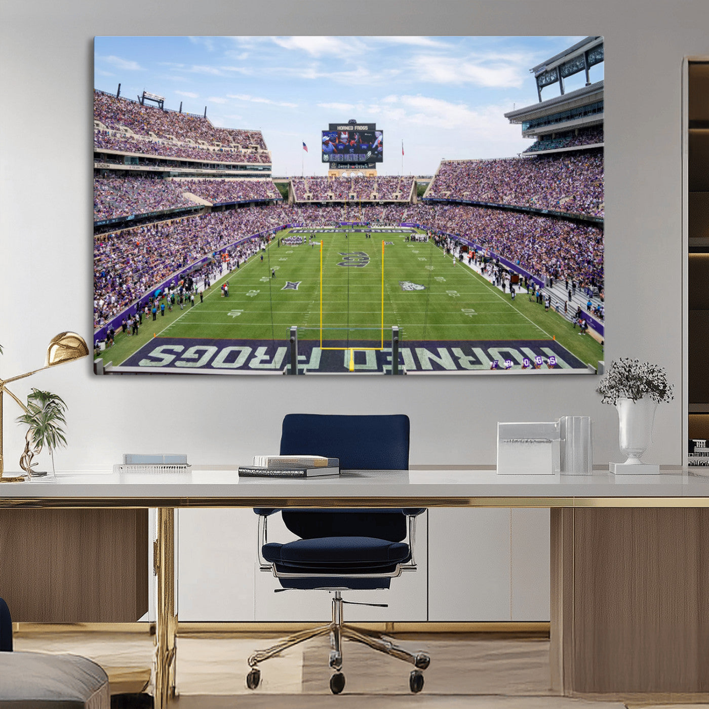 MGV-CV-36X24 - TCU Horned Frogs Football Team Print - Fort Worth Amon G. Carter Stadium Wall Art Canvas Print