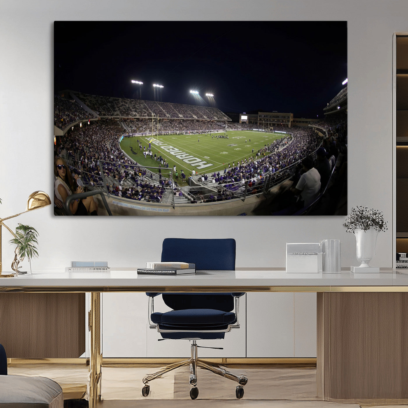 MGV-CV-36X24 - TCU Horned Frogs Football Team Print - Fort Worth Amon G. Carter Stadium Wall Art Canvas Print.