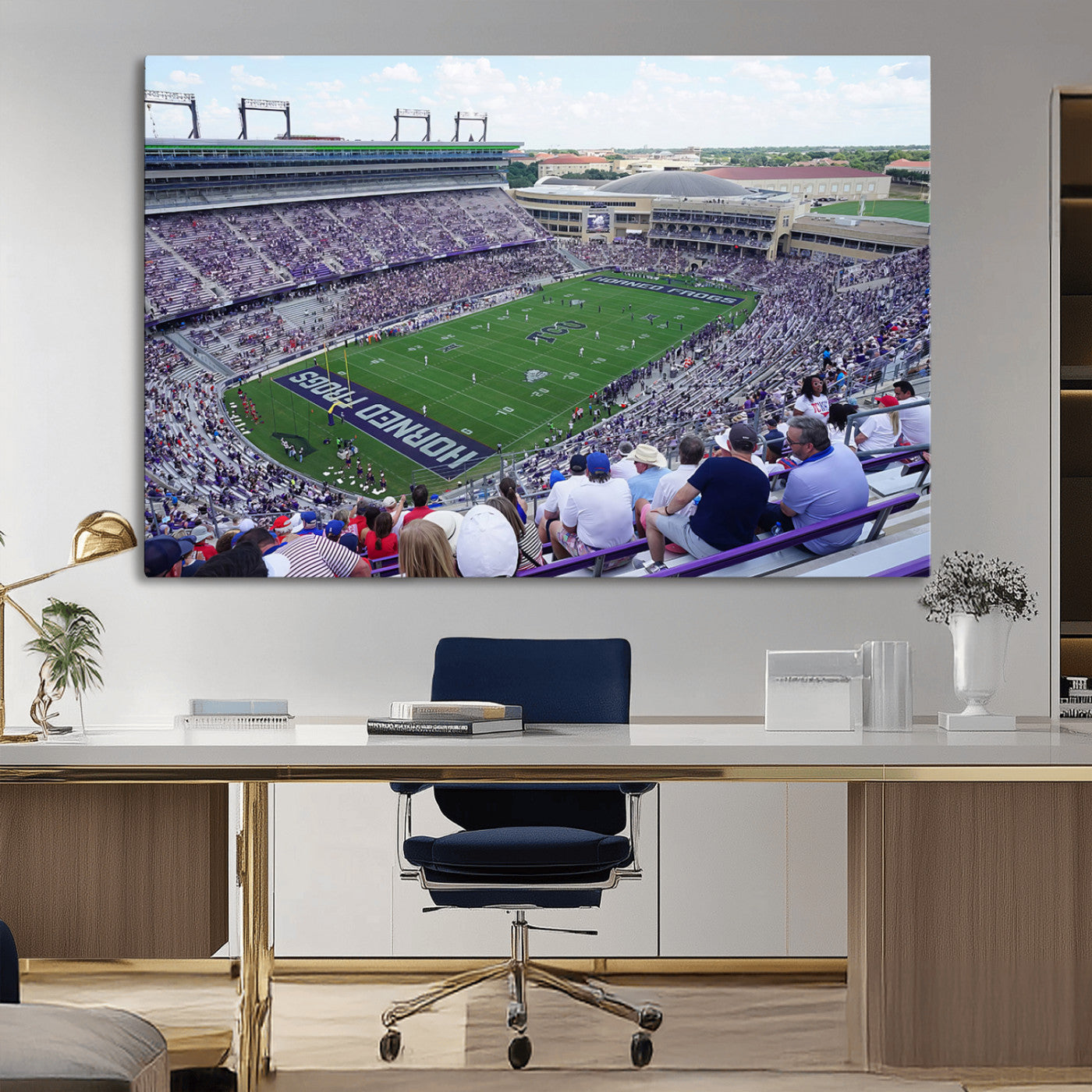 MGV-CV-36X24 - The Texas Christian University TCU Horned Frogs Football Team Print - Fort Worth Amon G. Carter