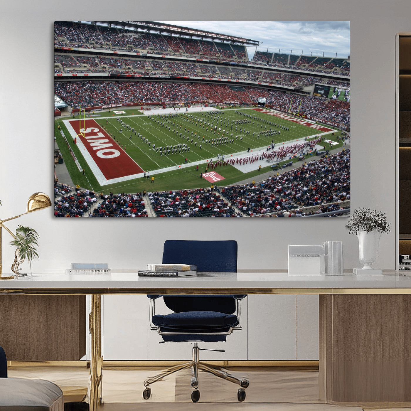 MGV-CV-36X24 - The Temple University Owls Athletics Team Print - Philadelphia Lincoln Financial Field Stadium Wall